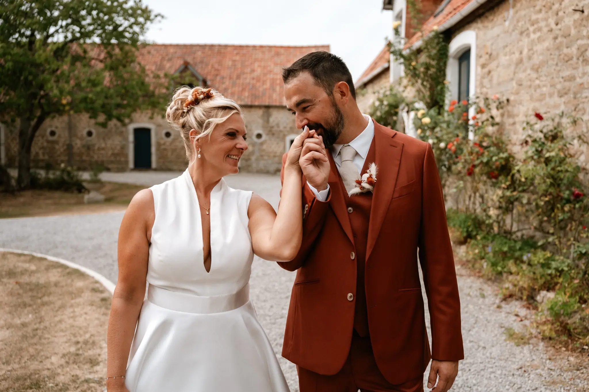 Aurélie et Jérôme lors de leur mariage à La Maloterie